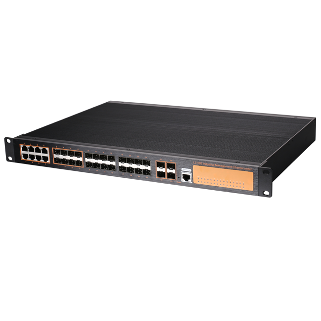 24 x 10/100/1000Mbps Ethernet port plus 4 x 10G fiber SFP+ L2 L3 gigabit managed network switch