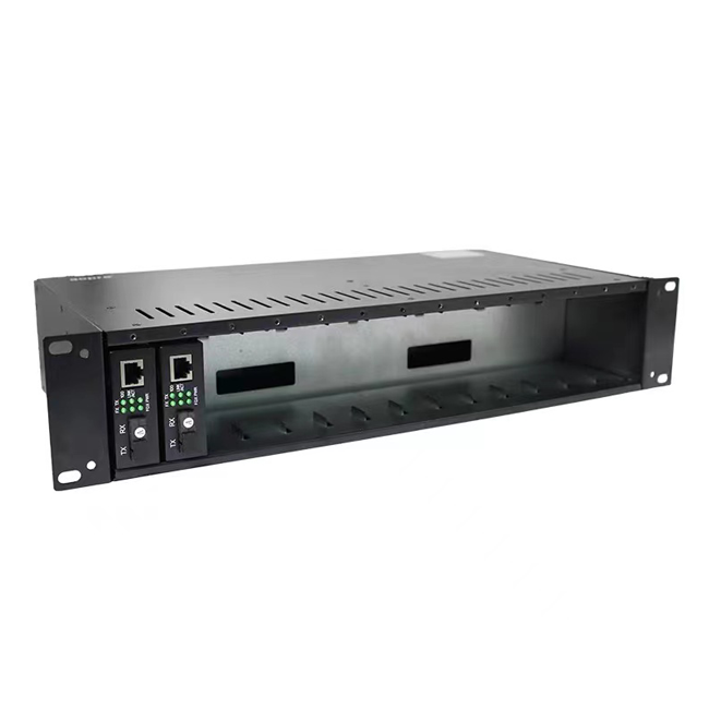 Shenzhen original factory 2U 14 slot fiber media converter managed rack mount chassis for standalone media converter