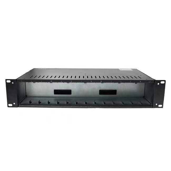 Shenzhen original factory 2U 14 slot fiber media converter managed rack mount chassis for standalone media converter