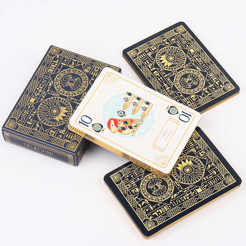 2024 professional Custom magic playing card printing gold edges black core paper poker adult board game card with box