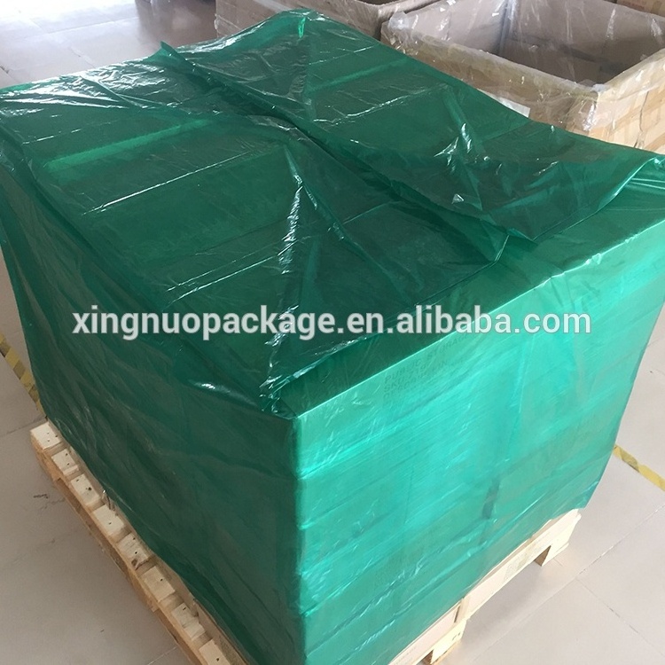 clear plastic big square bottom pallet cover bin liner