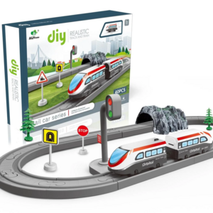 Battery powered engine Toddlers Kids Train Play set Race Tracks with Electric Car for 3 4 5 Years Old Boys and Girls