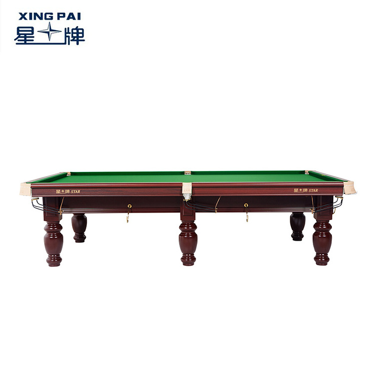 Xingpai XW107-10S 10ft Snooker Pool Slate Table Snooker & Billiard Tables with Strachan Gold Club Cloth Solid Wood Cushion