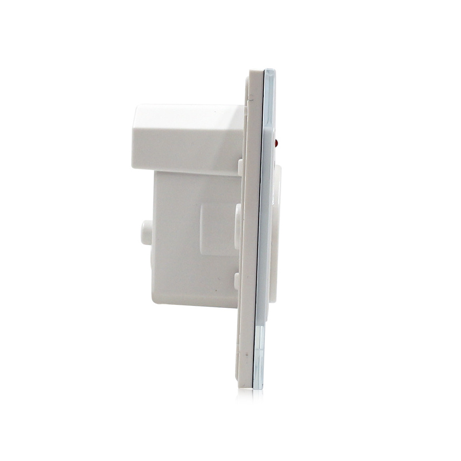 Plugs And Sockets European Standard Glass Panel Switch And Socket EU Schuko Socket With Double Type A USB