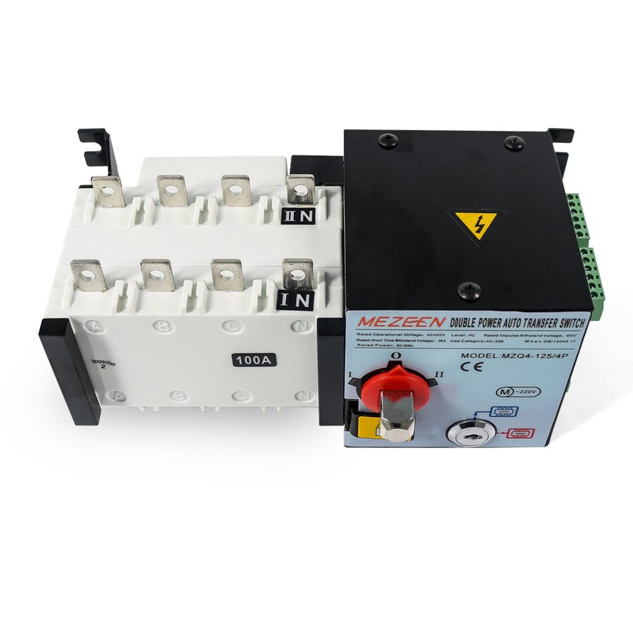 MZQ-125 PC Class Automatic Transfer Switch 4 Pole ATS 100A Automatic Changeover Switch 125A 400 630 Amps