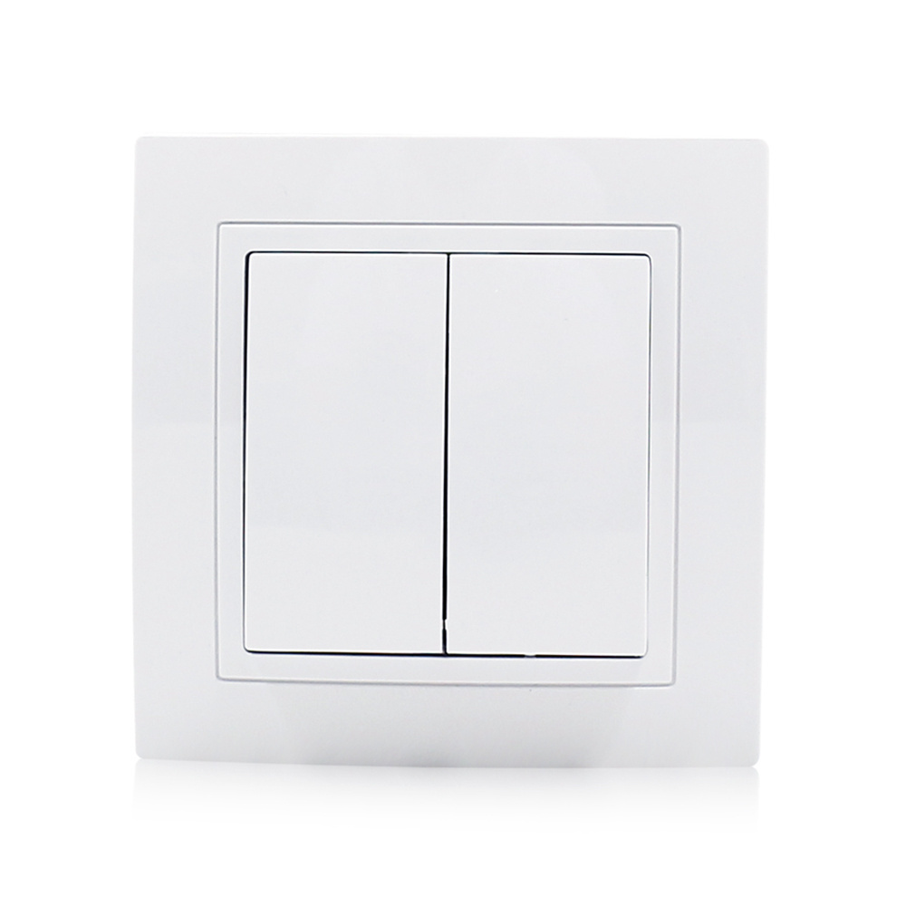 New material fireproof PC cover 2 gang 1 way electrical light switch socket 220v wall switch european model