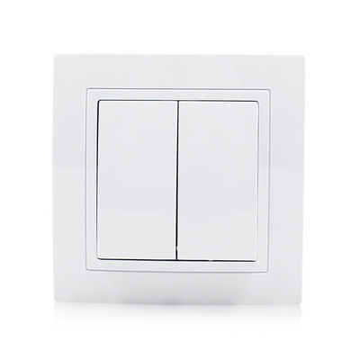 New material fireproof PC cover 2 gang 1 way electrical light switch socket 220v wall switch european model