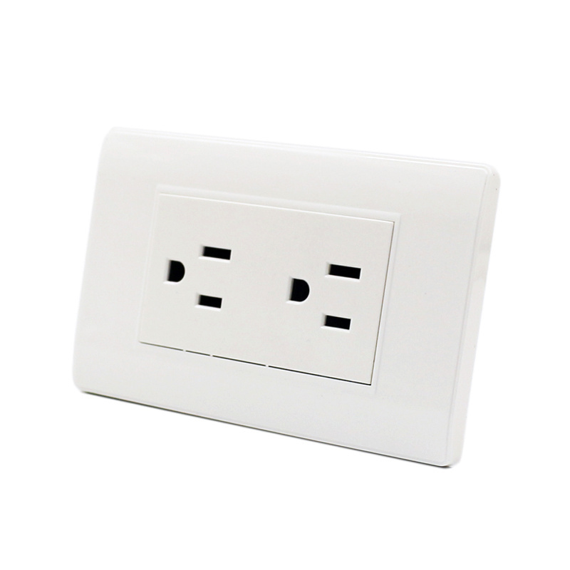 White Fireproof PC Cover Plate Classical Design 6 Pin 6 Holes Universal Wall Socket Outlet