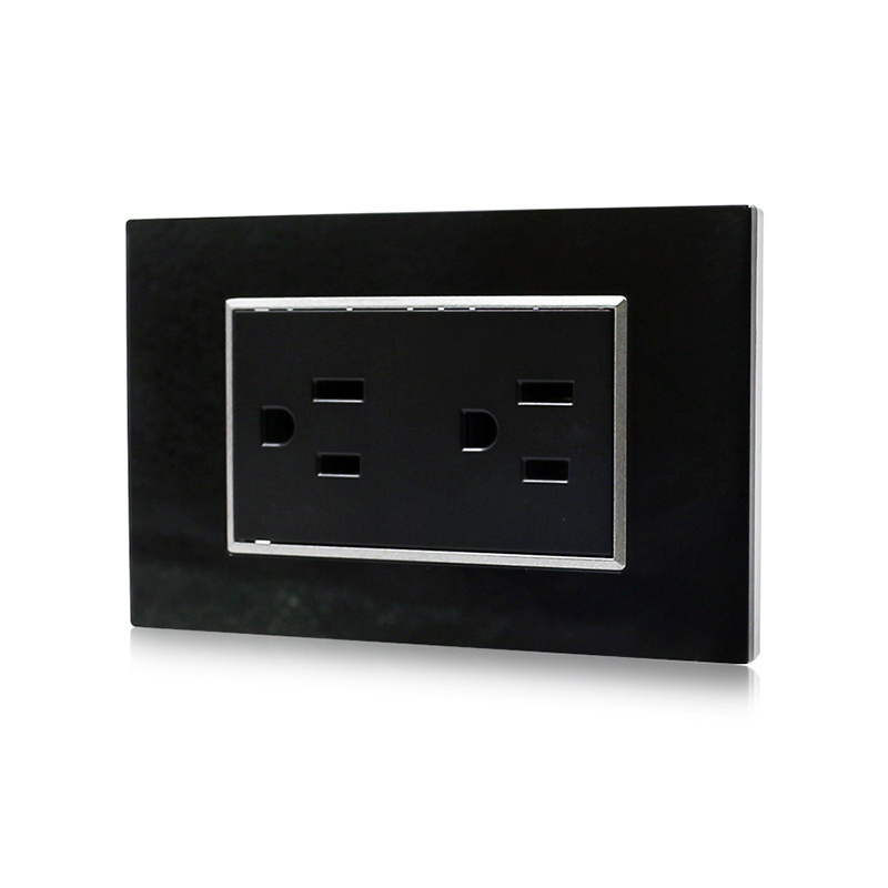 Receptacle Electrical Switches Plugs And Sockets 16A Double 3 Pin Socket USA Standard Wall Socket