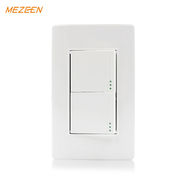 Get free sample PC flame retardant 2 gang 2 way white color wall switch South American light control switch