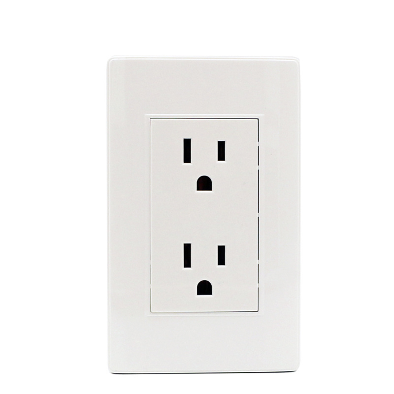 White Fireproof PC Cover Plate Classical Design 6 Pin 6 Holes Universal Wall Socket Outlet