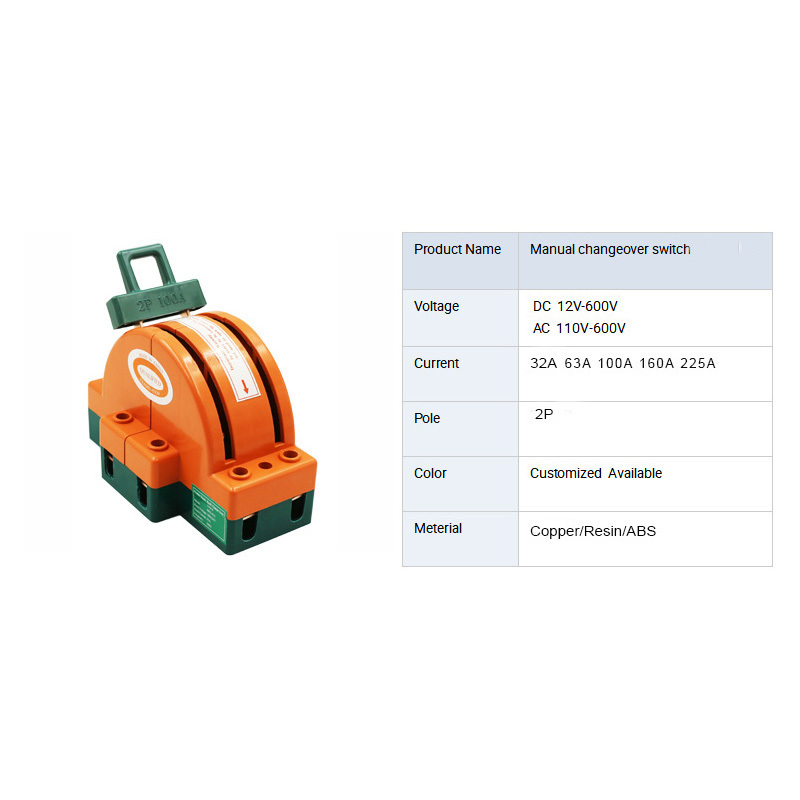 Disconnected knife switch 2 pole double throw change over knife switch 100A isolating switch for retail