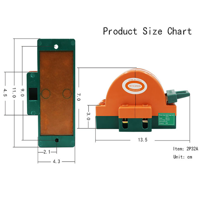 Double Throw Knife Switch 2P 32A Pure Copper Disconnect Knife Switch Disconnected Isolation Changeover Switch