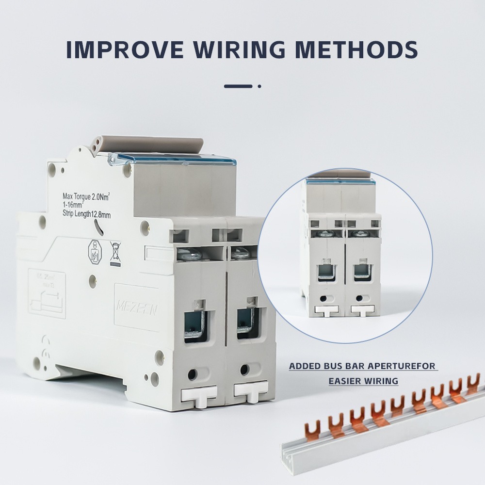 MEZEEN Miniature Circuit Breaker 2 Pole Air Switch MCB-MZ65 Double Pole 1A~63A AC 230V/400V 6kA 10kA C65 MCB Breaker