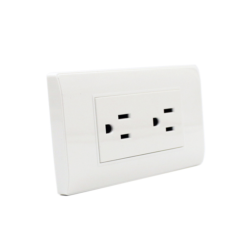 White Fireproof PC Cover Plate Classical Design 6 Pin 6 Holes Universal Wall Socket Outlet