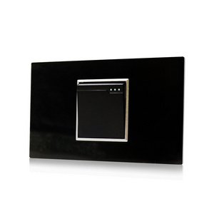 Wenzhou Factory Modern Whole Black Acrylic Plate 110V-250V 1 Gang 1 Way 2 Way Light  Control Wall Switch