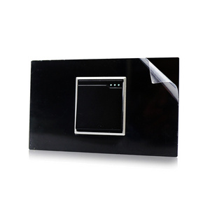 South American Standard Electric 1 Gang 1 Way Light Wall Switch Made Of Black Acrylic Plate & Copper