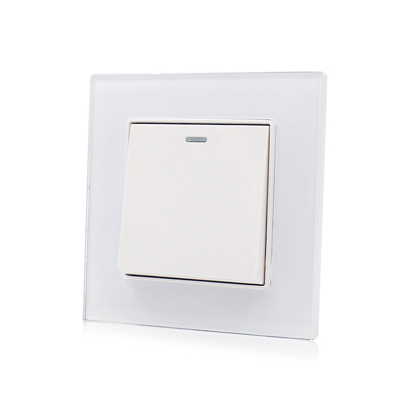 Wenzhou Glass Panel New Model Switch Socket German Electrical Switch 10A Mechanical Light Switches