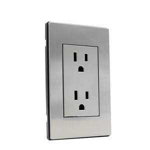 South American Standard 3 Pin Duplex Outlet Metal Plate Cover Electrical Power Wall Sockets Switches For Home