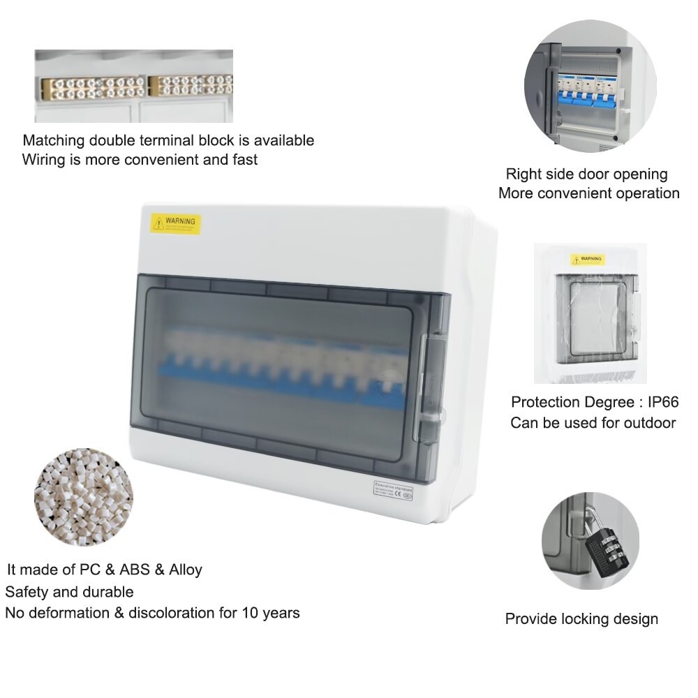 IP66 waterproof plastic enclosure waterproof 4 way distribution box surface mounted circuit breaker cover