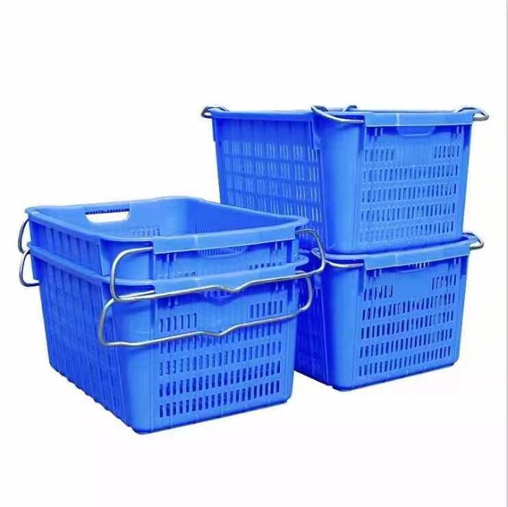 Foldable Basket Crates Vented Crate Basket for Sale Wholesale Transport Plastic Crates Plastic Vegetable Fruits Solid Box