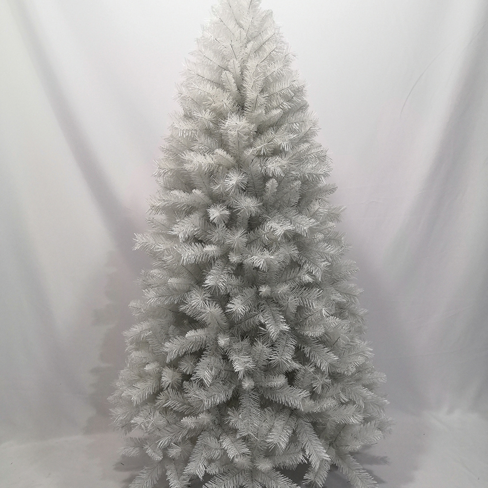 Factory custom PVC& PE flocked christmas trees white outdoor christmas tree snow spray