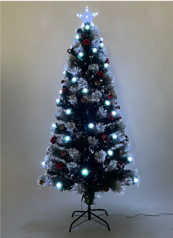 Factory direct sale high quality multicolor LED Fiber Optical Christmas Tree adornos de navidad pohon natal