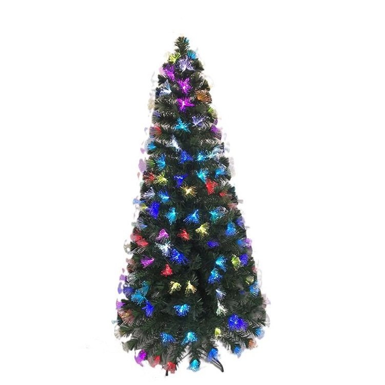 High quality and low price holiday time 6FT Pre-lit fiber optic lighting christmas trees xmas tree night lights