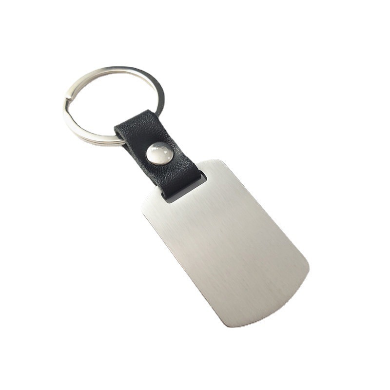 High Quality Metal Stainless Steel PU Leather Keychain Blanks Different Shape Bottle Opener Keychain With Customize Logo