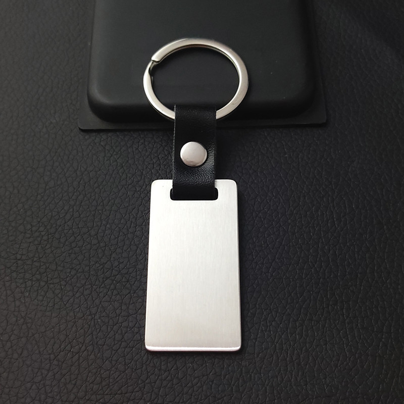 High Quality Metal Stainless Steel PU Leather Keychain Blanks Different Shape Bottle Opener Keychain With Customize Logo