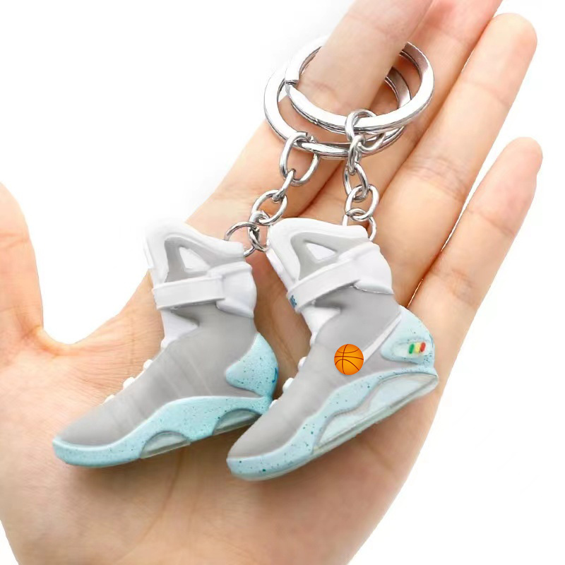 High quality fashion keychain 1:6 Mini shoes Keychain for 3D mini sneakers key chain for MAG Back to the Future