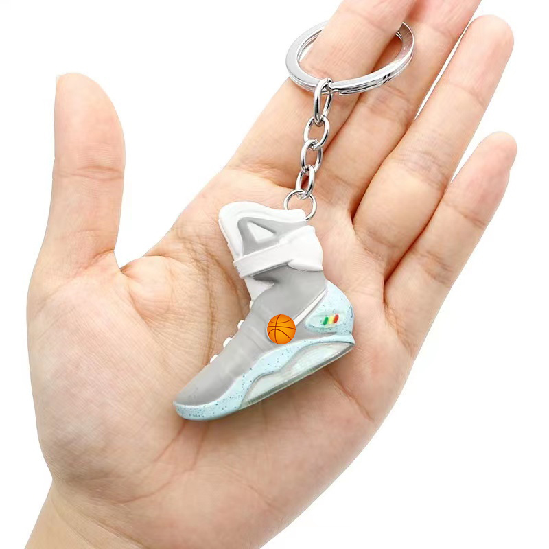 High quality fashion keychain 1:6 Mini shoes Keychain for 3D mini sneakers key chain for MAG Back to the Future