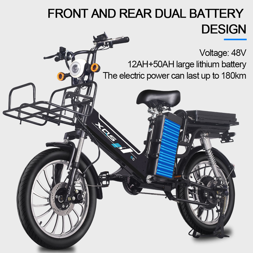 Latest arrival 12+30 ah/48v double batteries 350w motor  electric bicycle for delivery bike for sale for delivery purpose w