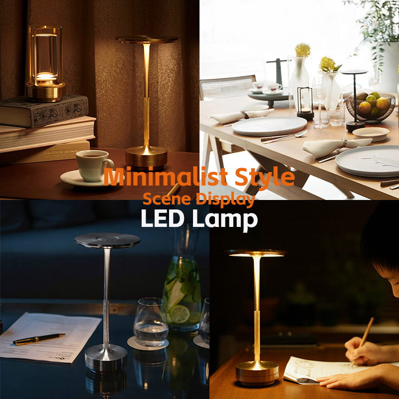 Romantic Luxury Charging Touch Decor Battery Modern Led Night Lights For Camping Bedroom Helipad Light With Cordless Table Lamps