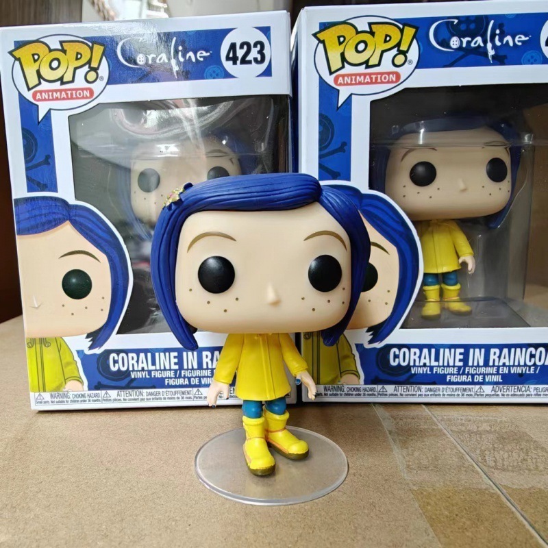 Coraline 423 Action Collectible Model Toys Doll Ghost Mom with box Yellow Raincoat funkos Pop Figures