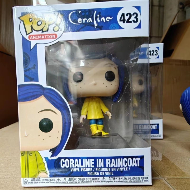 Coraline 423 Action Collectible Model Toys Doll Ghost Mom with box Yellow Raincoat funkos Pop Figures