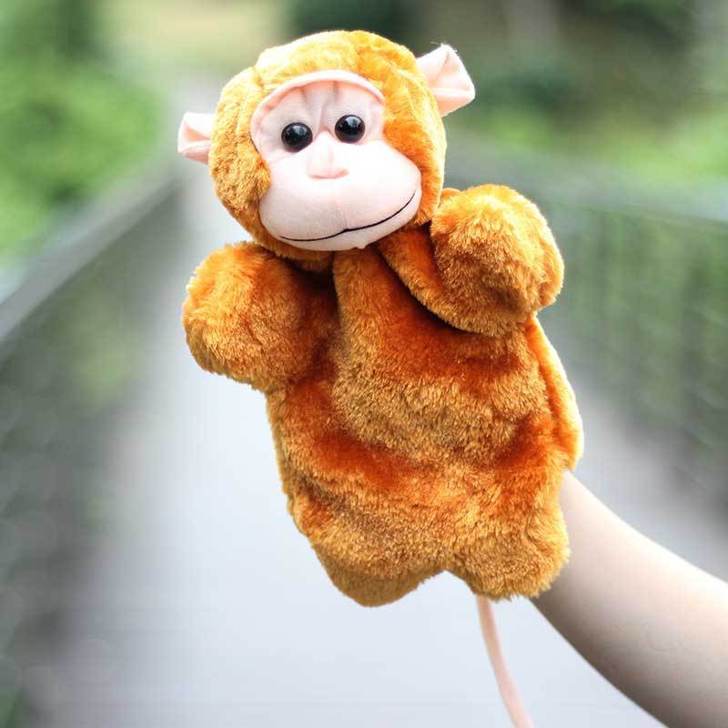 Wholesale Kids Baby Kawaii play game early education stuffed cartoon animal plush finger hand puppet toys