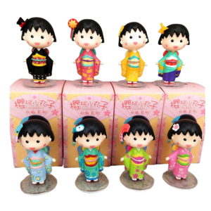 Mini Pvc Anime Figurine Model toy Gifts Mystery action figure Chibi Maruko Chan Kimono Blind Box