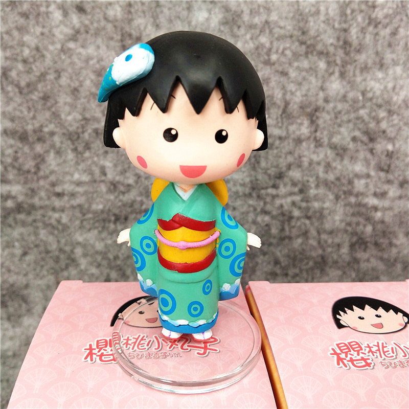 Mini Pvc Anime Figurine Model toy Gifts Mystery action figure Chibi Maruko Chan Kimono Blind Box