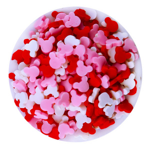 500G Valentine's Day Red White Mouse Ear Mix Polymer Clay Slice Sprinkle For Slime Filler DIY Clay Crafts Decoration Nail Art