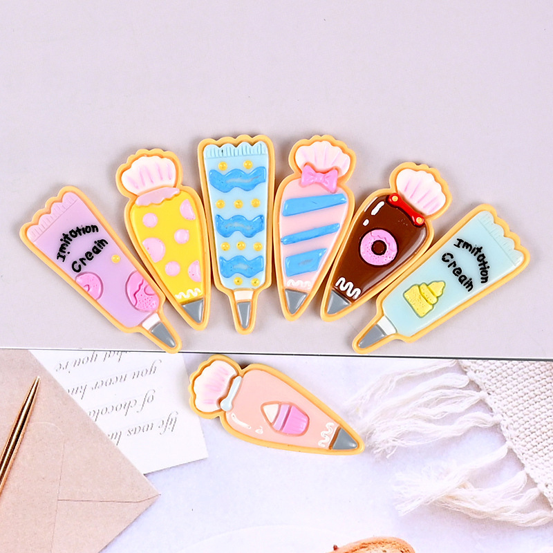 100PCS/BAG Mini Cream Glue Flatback Resin Charms For Slime Mobile Case Keychain DIY Craft Decoration Flat Back Resin