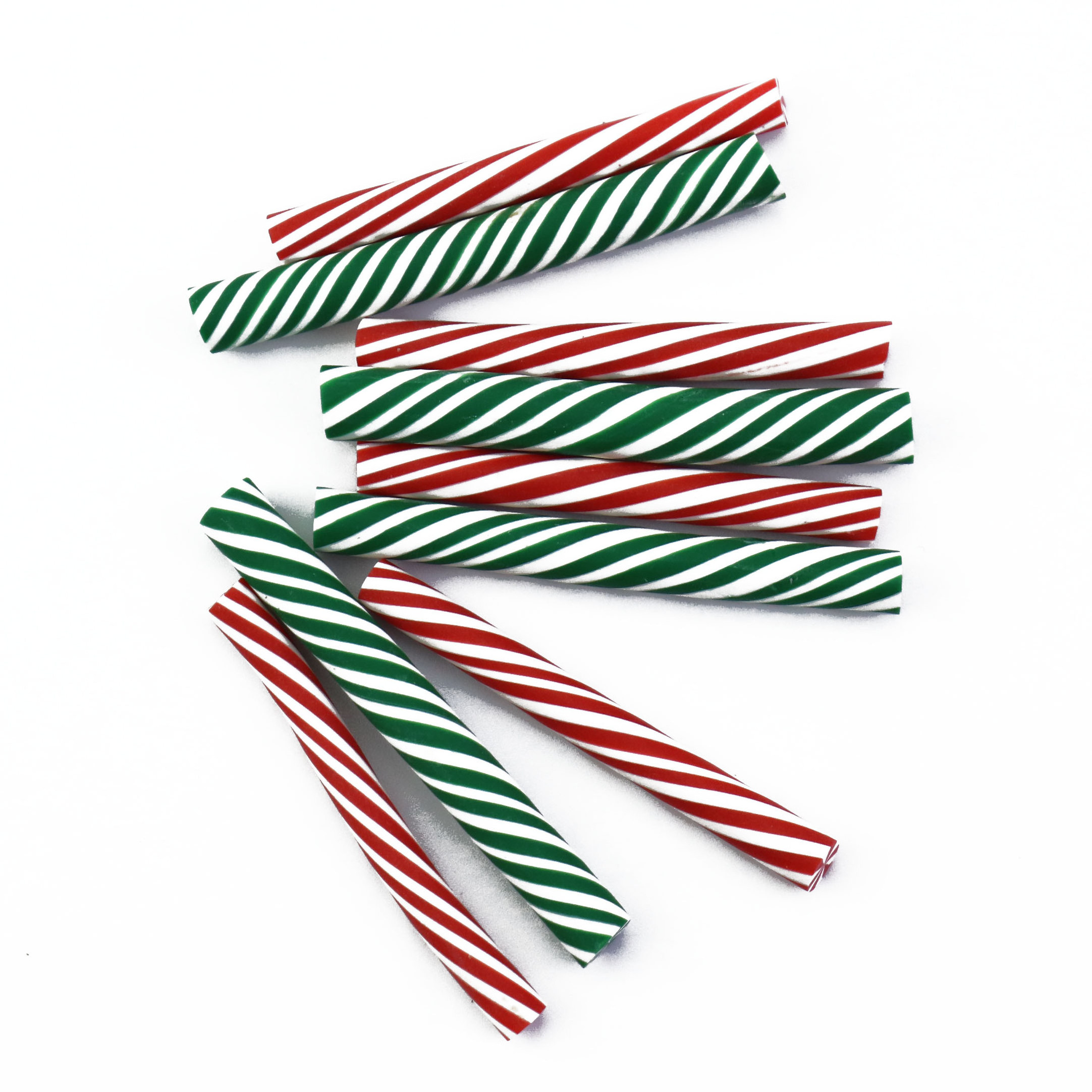 Christmas Red Green Candy Cane Sticks Christmas Polymer Clay Sprinkles  For Slime Crafts Nail Deco Tumbler Resin Fillers