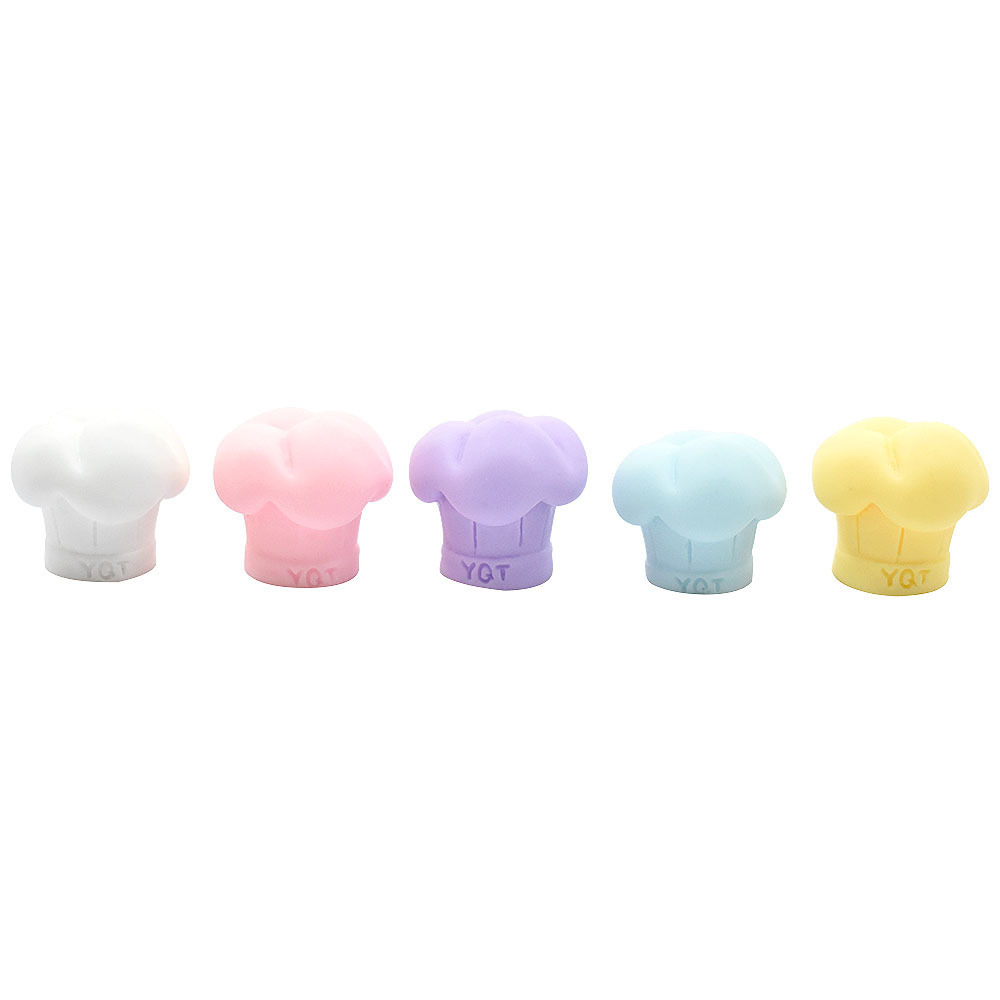 100PCS/BAG White Purple Blue Yellow Chef Hat Flatback Resin Charms For Slime Mobile Case Keychain DIY Craft Decoration