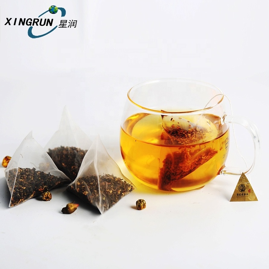 OEM DIY Best Fancy Biodegradable Nylon Mesh Silk Empty Pyramid Tea Bag/Triangle Tea Bag With String And Tag