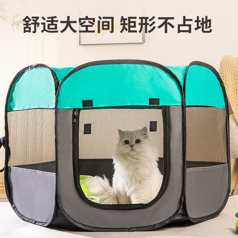 Pet Cat Playpen for Indoor Portable Foldable Dog Playpen Outdoor Tent Cage with Zipper Top Cover Door for Kitten Puppy Outside