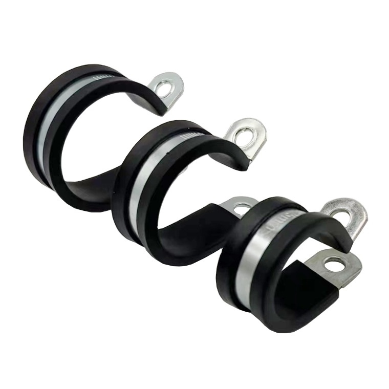 Quick Fist Rubber Lined Pipe P Clips R Type Rubber Insulated Coated Clamps Industrial Hose Clamps