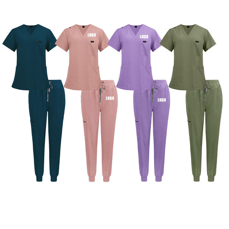 Top Sell Breathable Hospital Uniforms Casual Medical Scrubs For Women Custom Embroidery Short Sleeve Nursing Scrub Uniforms Sets