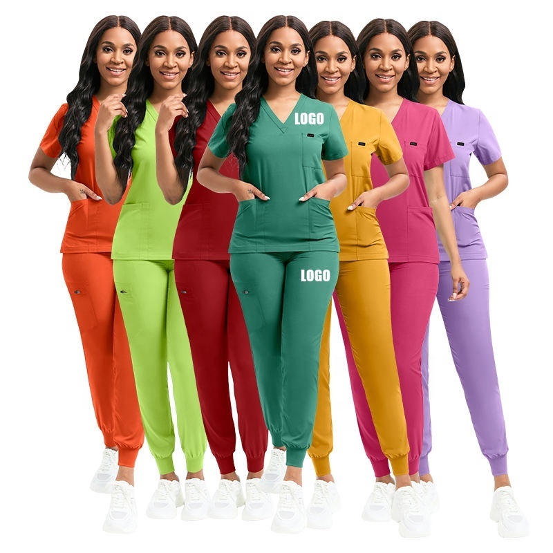 Top Sell Breathable Hospital Uniforms Casual Medical Scrubs For Women Custom Embroidery Short Sleeve Nursing Scrub Uniforms Sets