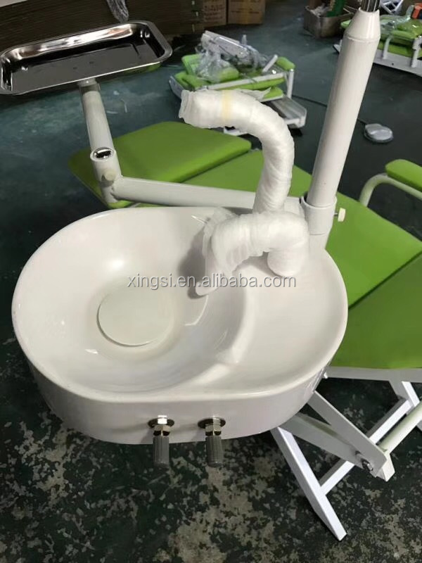 Dental portable chair unit mobile folding chair with led light work with portable turbine unit