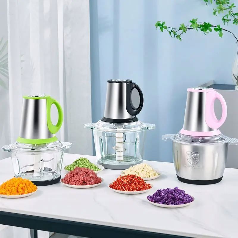 Cup food fruits, bowl stainless chopper vegetables glass nuts 5 1.2l electric meat grinder for processor/